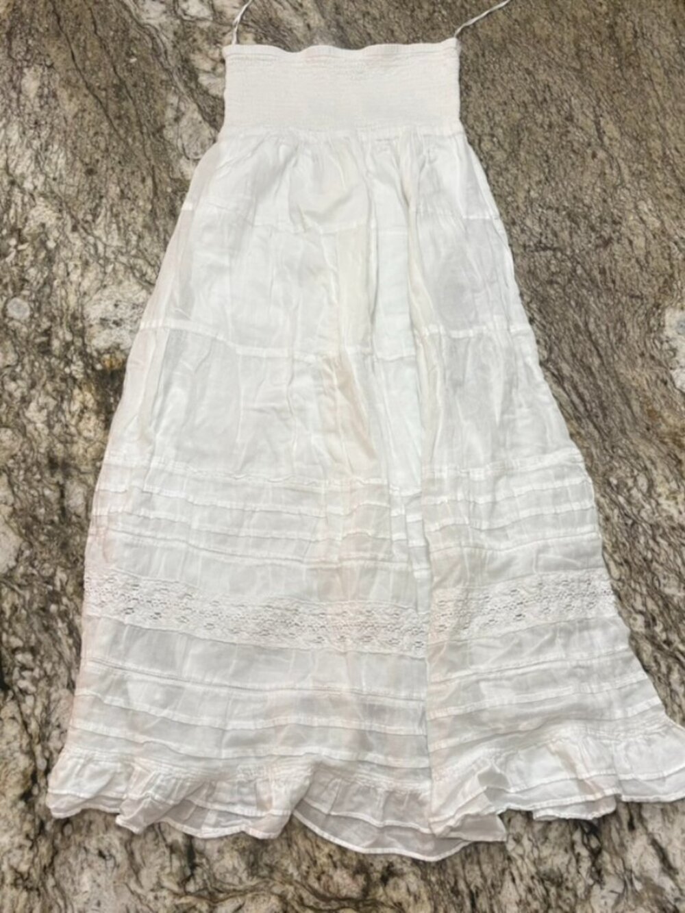 Y2K American Eagle White Strapless Dress